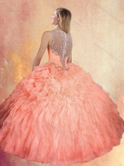 Fashionable Straps Ball Gown Sweet 16 Dresses with Ruffles and Appliques