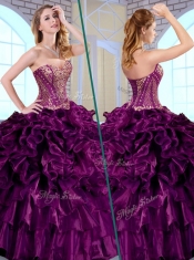 Gorgeous Ball Gown Sweetheart Ruffles and Appliques Quinceanera Gowns