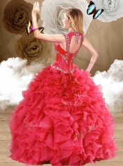 Latest Beading and Ruffles Quinceanera Gowns in Red