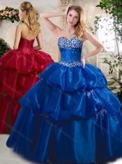 Lovely Ball Gown Sweet 16 Dresses with Beading and Pick Ups