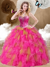 Lovely Ball Gown Sweetheart Ruffles Quinceanera Dresses in Multi Color