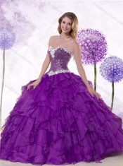 Low Price Ball Gown Sweetheart Quinceanera Gowns with Ruffles and Sequins