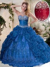 Luxurious Brush Train Quinceanera Dresses with Pick Ups and Embroidery Luxurious Brush Train Quinceanera Dresses with Pick Ups and Embroidery