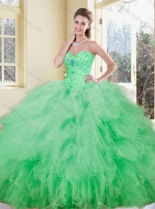Luxurious Sweetheart Beading and Ruffles Quinceanera Dresses
