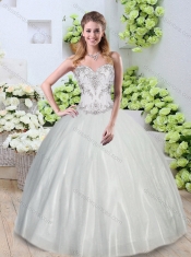 Modest Appliques and Pick Ups Quinceanera Dresses in White