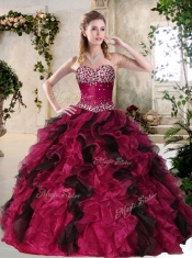 Most Popular Sweetheart Multi Color Sweet 16 Gowns with Beading and Ruffles