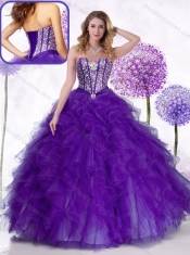 Most Popular Sweetheart Quinceanera Gowns with Beading and Ruffles