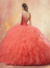 New Arrivals V Neck Sweet 16 Dresses with Ruffles and Appliques