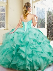 New Style Ball Gown Sweet 16 Gowns with Appliques and Ruffles