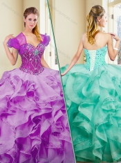 New Style Ball Gown Sweet 16 Gowns with Appliques and Ruffles