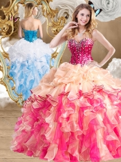 New Style Multi Color Quinceanera Gowns with Beading and Ruffles