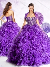 New Style Sweetheart Quinceanera Gowns with Beading and Ruffles