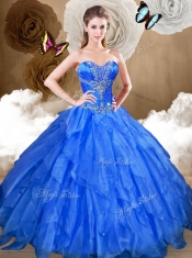 Perfect Ball Gown Sweet 16 Gowns with Beading and Ruffles