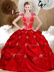 Perfect Sweetheart Quinceanera Gowns with Appliques and Pick Ups