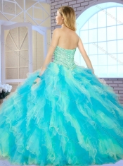 Pretty Ball Gown Multi Color Sweet 16 Dresses with Beading and Ruffle