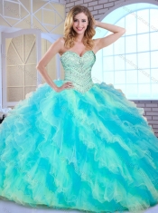Pretty Ball Gown Multi Color Sweet 16 Dresses with Beading and Ruffle