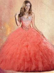 Pretty Ball Gown Sweet 16 Dresses with Beading and Ruffles