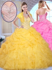 Pretty Ball Gown Sweetheart Beading and Pick Ups Quinceanera Gowns