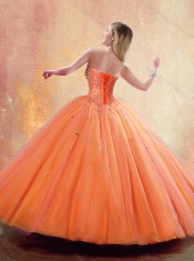 Pretty Ball Gown Sweetheart Orange Quinceanera Dresses with Beading