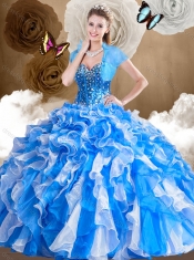 Pretty Multi Color Quinceanera Gowns with Ruffles and Beading