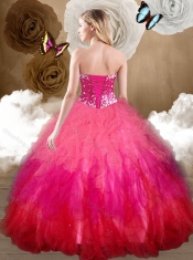 Simple Ball Gown Sweet 16 Dresses with Beading and Ruffles