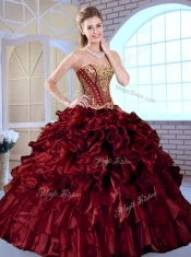 Wonderful Ball Gown Sweetheart Sweet 16 Dresses with Ruffles and Appliques