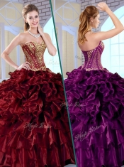 Wonderful Ball Gown Sweetheart Sweet 16 Dresses with Ruffles and Appliques