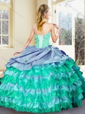 Wonderful Sweetheart Multi Color Quinceanera Gowns with Ruffled Layers