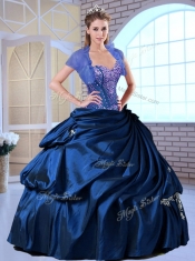 Wonderful Sweetheart Taffeta Royal Blue Quinceanera Dresses with Appliques