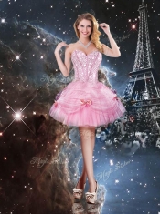 Detachable Ball Gown Sweetheart Beading Pink Quinceanera Gowns