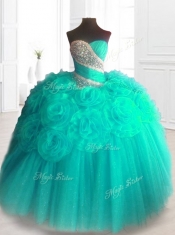 2016 Lovely Beading Sweet 16 Dresses with Hand Made Flowers