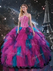 2016 Sweet Sweetheart Detachable Quinceanera Gowns with Beading