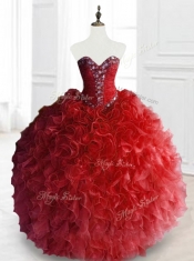 Beautiful Ball Gown Sweet 16 Gowns with Beading and Ruffles