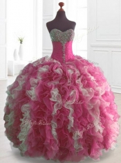Beautiful  Beading and Ruffles Quinceanera Dresses in Multi Color