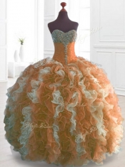 Beautiful  Beading and Ruffles Quinceanera Dresses in Multi Color