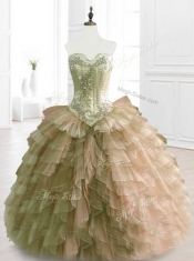 Beautiful Multi Color Sweetheart Quinceanera Dresses with Beading and Ruffles