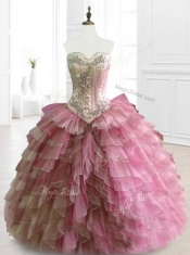 Beautiful Multi Color Sweetheart Quinceanera Dresses with Beading and Ruffles