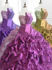 Beautiful Strapless Pick Ups Quinceanera Dresses with Sequins and Ruffles