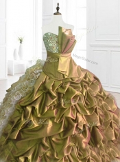 Beautiful Strapless Pick Ups Quinceanera Dresses with Sequins and Ruffles