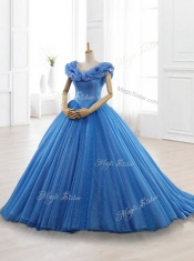 Exclusive Appliques Off the Shoulder Sweet 16 Dresses in Blue