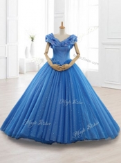 Exclusive Appliques Off the Shoulder Sweet 16 Dresses in Blue