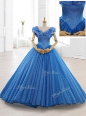 Exclusive Appliques Off the Shoulder Sweet 16 Dresses in Blue