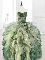 Luxurious Beading Multi Color Quinceanera Dresses with Ruffles and Pattern