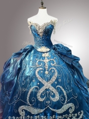 New Style Sweetheart Beading Teal Quinceanera Dresses for 2016
