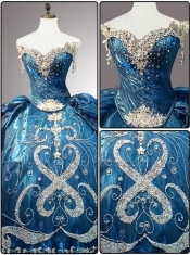 New Style Sweetheart Beading Teal Quinceanera Dresses for 2016