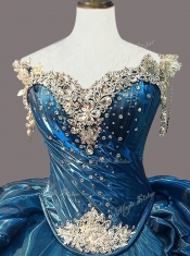 New Style Sweetheart Beading Teal Quinceanera Dresses for 2016