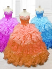 New Style Sweetheart Quinceanera Gowns with Beading and Ruffles