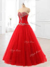 Perfect A Line Beading Tulle Quinceanera Dresses for 2016