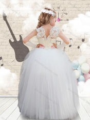 2016 Sweet V Neck High Low Appliques Flower Adorable Little Girl Pageant Dresses