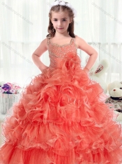 Fashionable Straps Mini Quinceanera Dresses with Beading and Ruffles